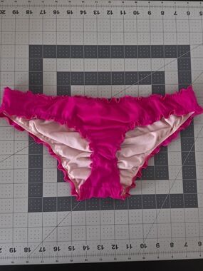 Hot Pink Cheeky Ruffled Bikini Bottoms